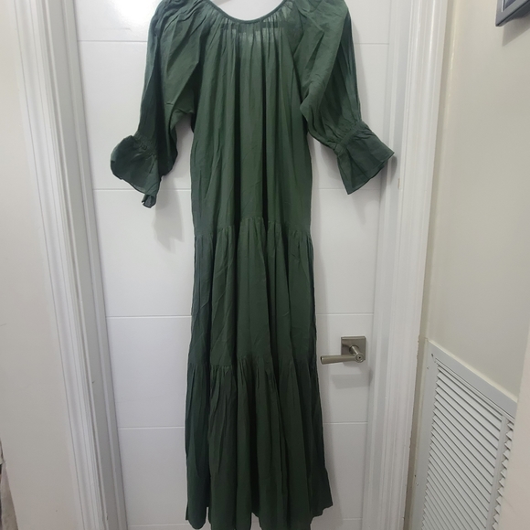 Daughters of India Sahana Gown Emerald Green Size Small Dress Handmade Cotton - Picture 7 of 10